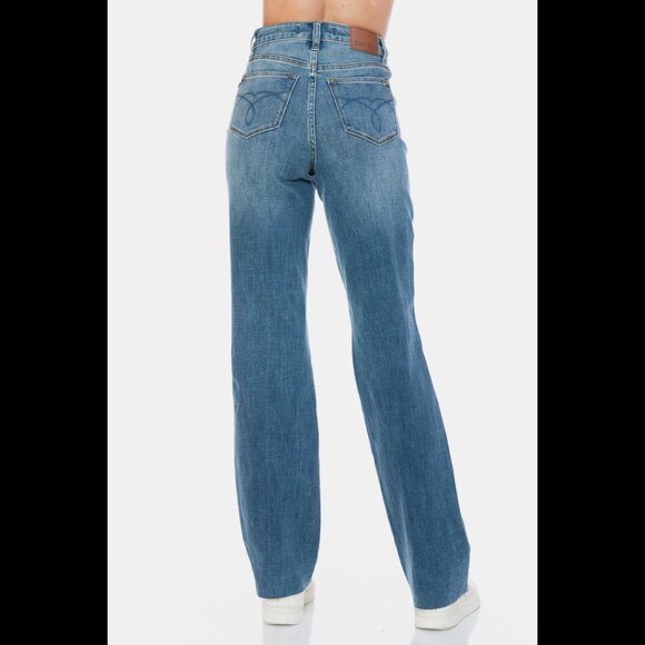 Judy Blue Full Size Tummy Control Cut Raw Hem Straight Jeans - Picture 3 of 12